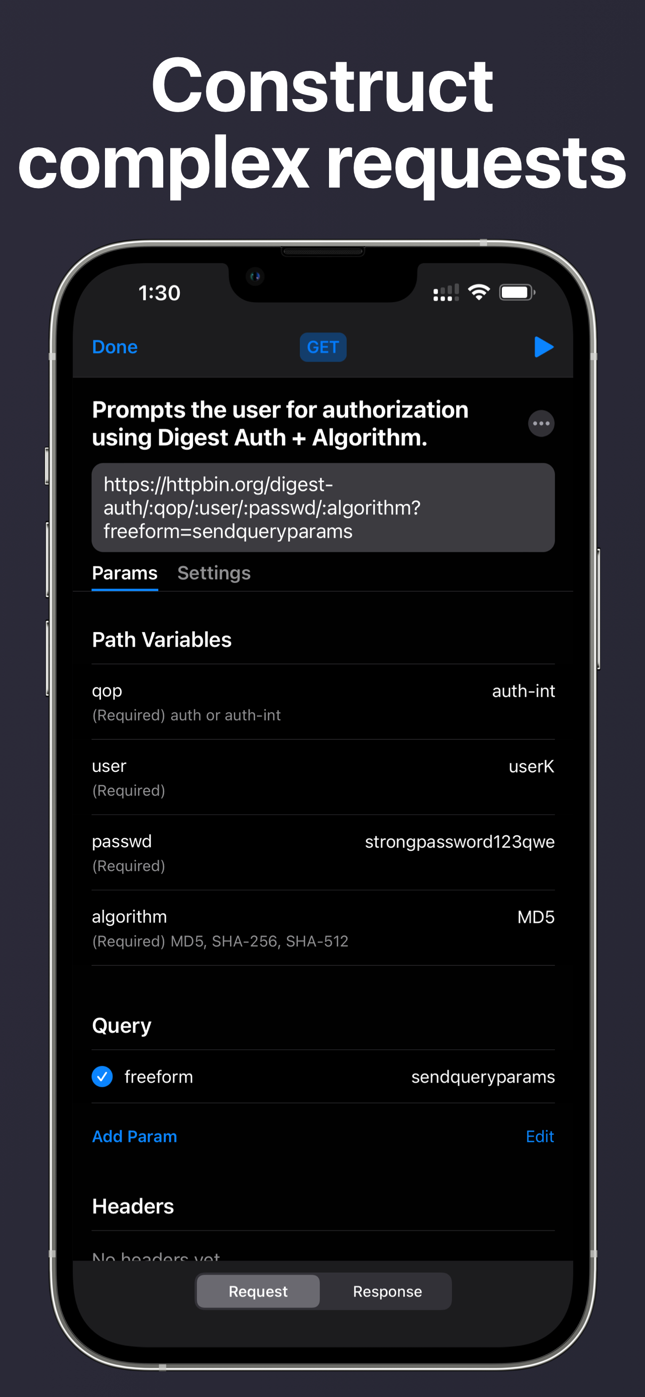 screenshot of API Tester
